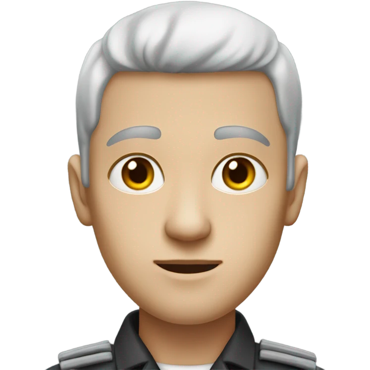 an white skin prisoner in an dark gray uniform. very realistic and detailed emoji