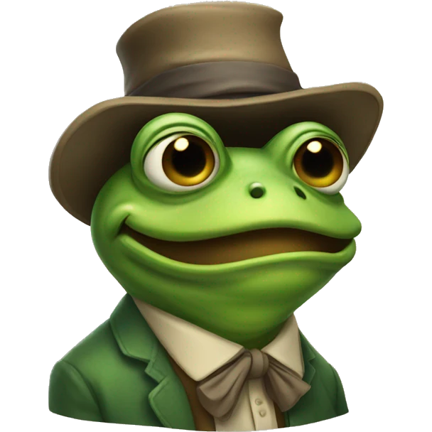 a frog dressed like an old man emoji