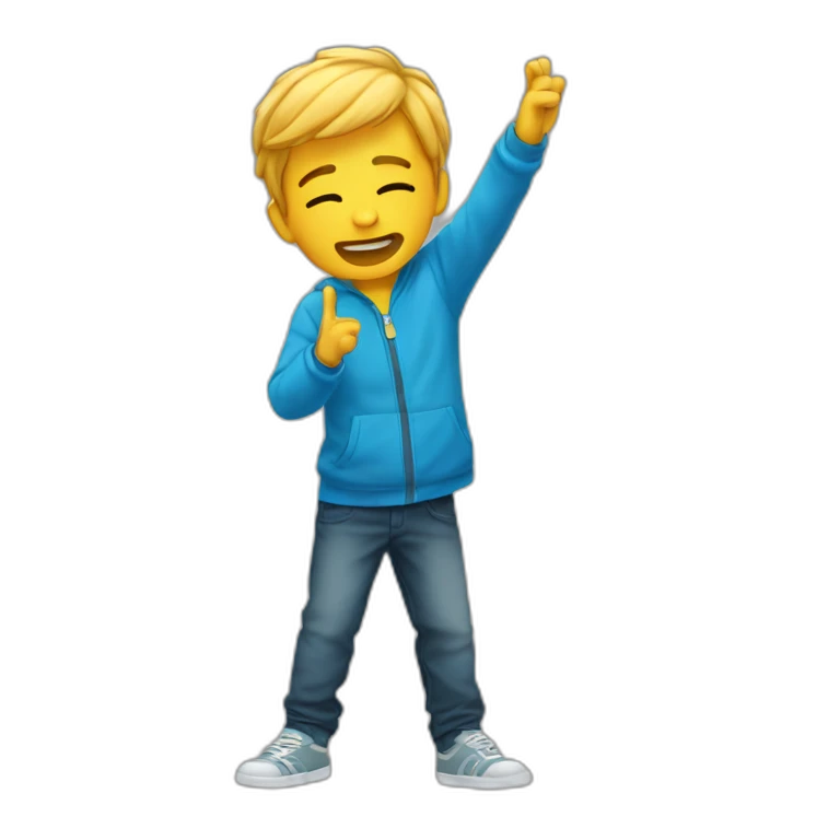 Un garçon qui dab emoji
