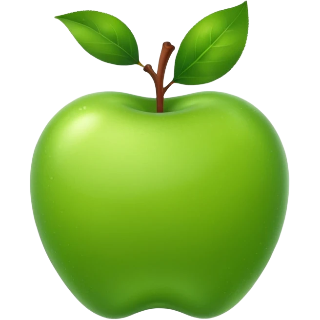 теперь это яблоко сделай меховым зеленого цвета emoji