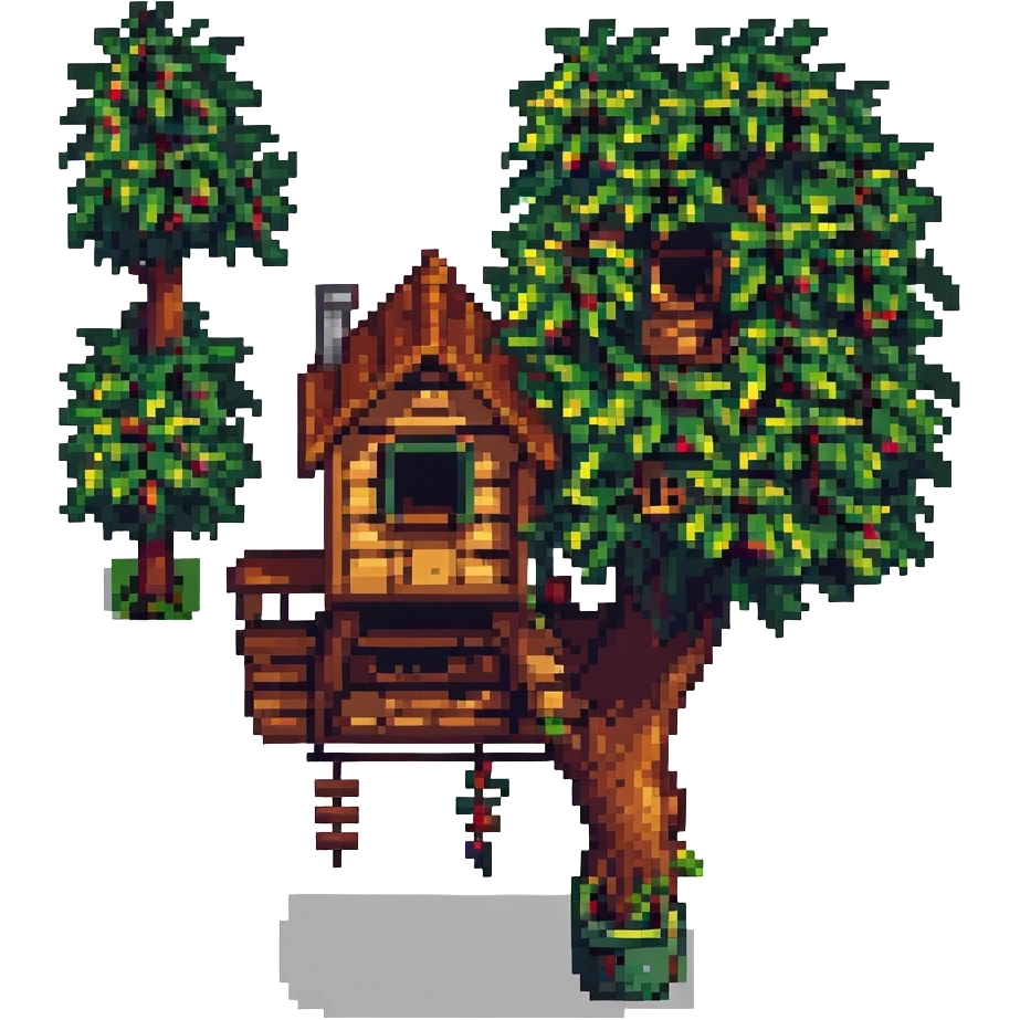 treehouse pixel art style emoji