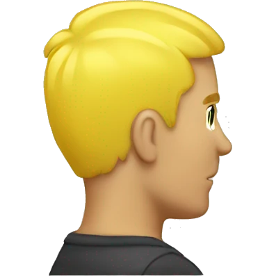 Back of a yellow mans head with short yellow hair emoji