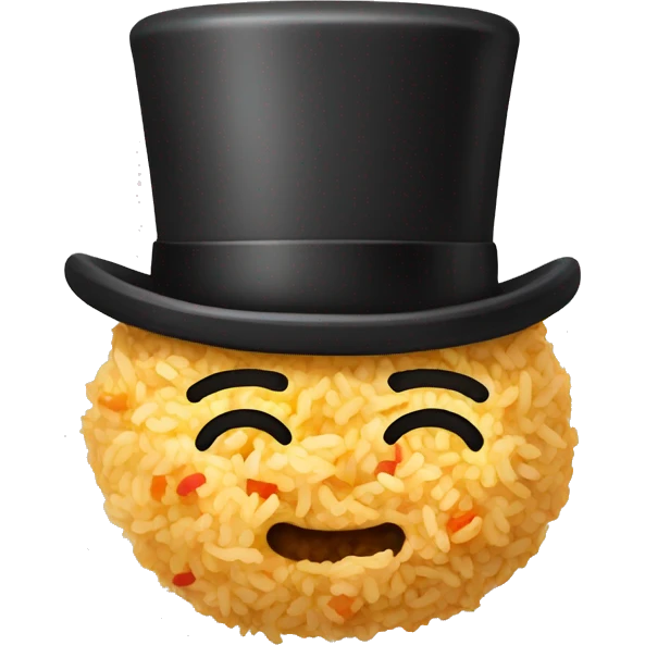 fried rice with a top hat emoji