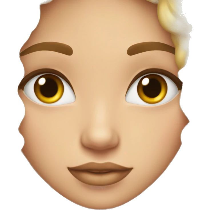 Rubia de pelo rizado y ojos axules emoji