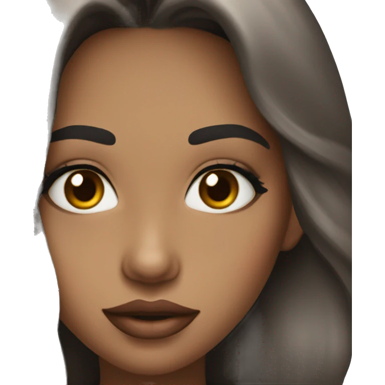 Brunetě girl with long lashes and big lips  emoji