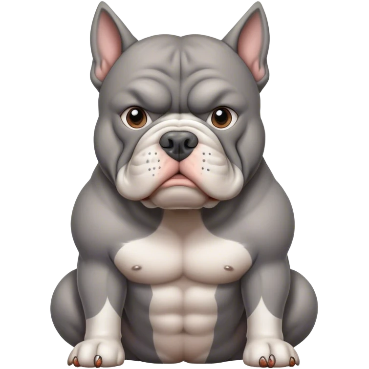 Grey bully dog emoji