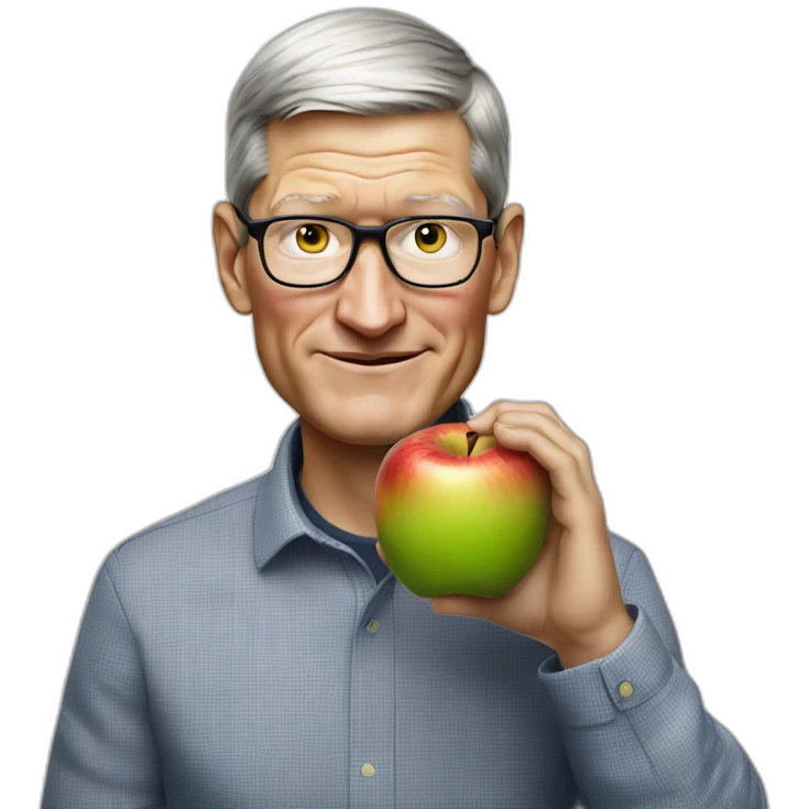 tim cook eat an apple emoji