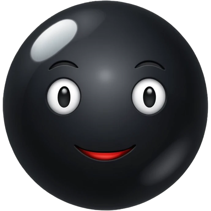 Black ball with text Control panicov emoji