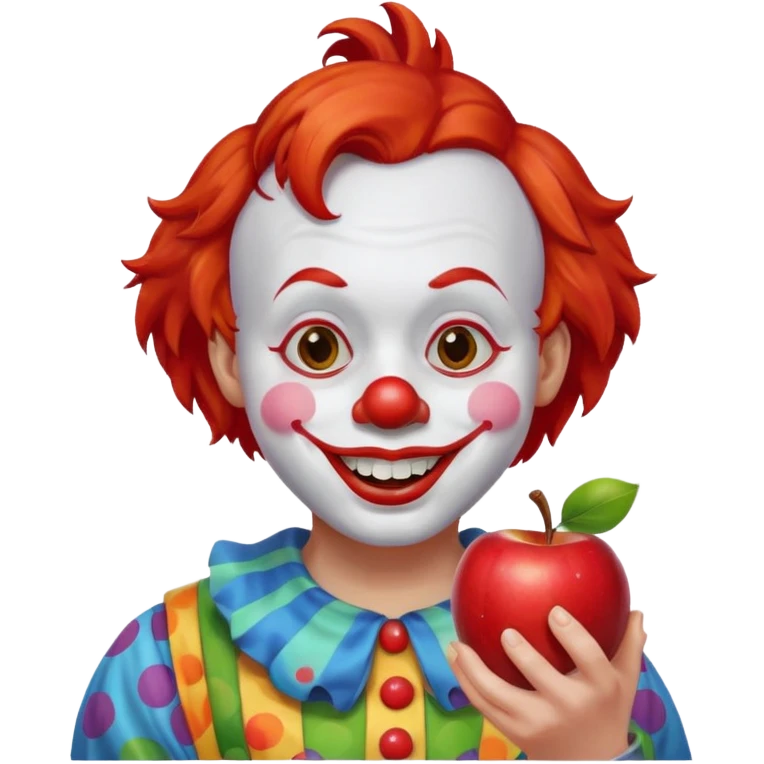 Palhaço comendo maçã emoji