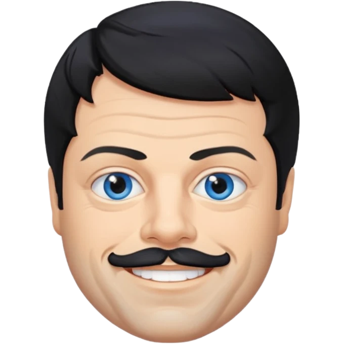 Oliver Reed with black hair, blue eyes emoji