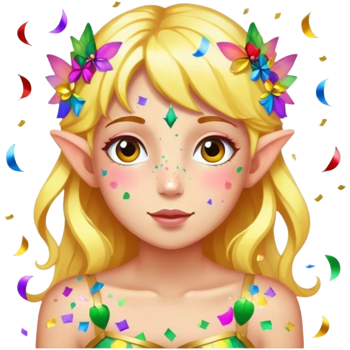 Colorful Birthday confetti fairy emoji