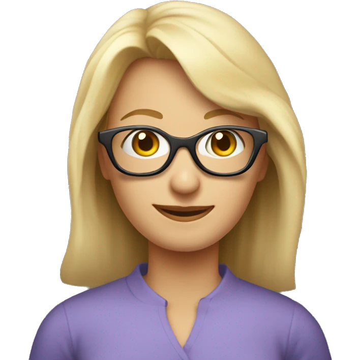 Foto mujer rubia de 58 años pelo lisocon gafas emoji