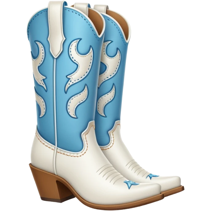 Cowgirl white boot outline emoji