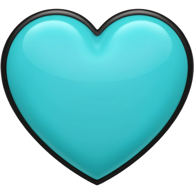 turquoise heart with black trim emoji