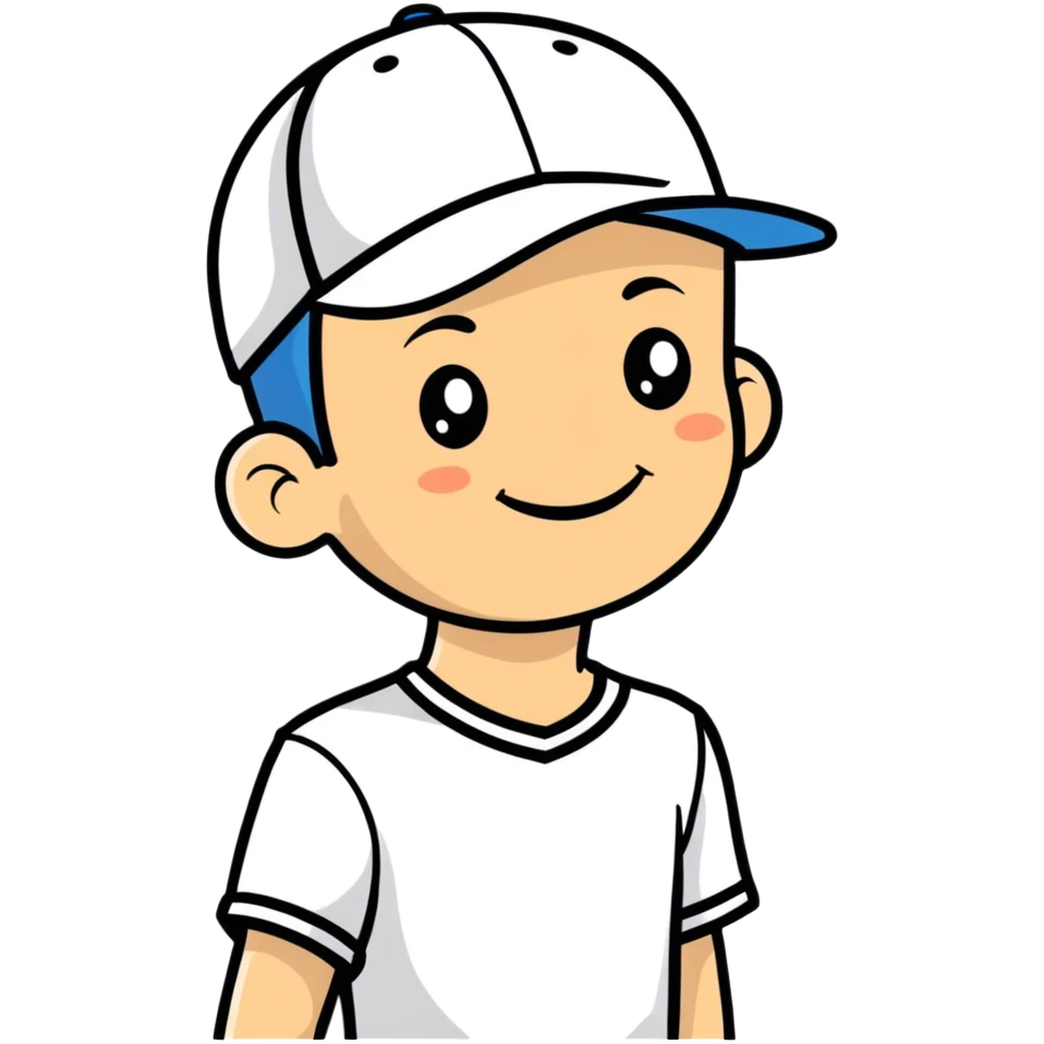 smiling boy in baseball cap emoji