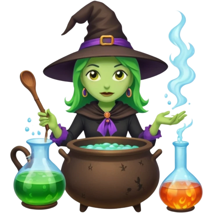 green witch cooking potion emoji