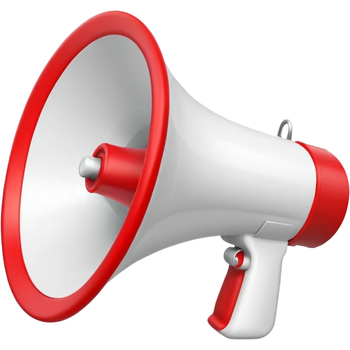 white megaphone with red accents emoji