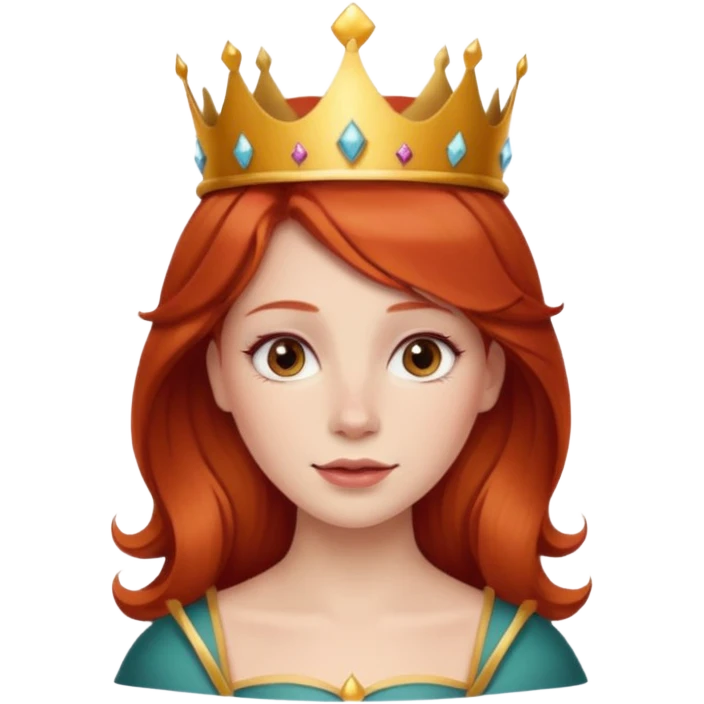 woman pelirroja con corona  emoji
