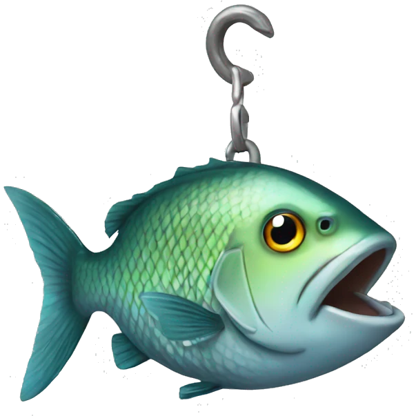 Fish on hook emoji