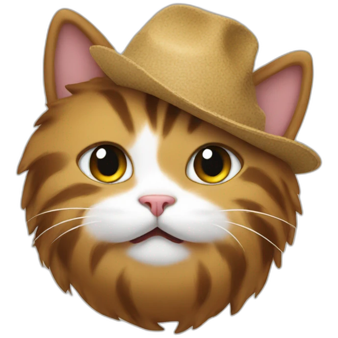 a cat wearing a poo as a hat emoji