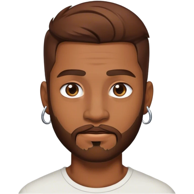 Man with brown hair and facial hair with facial piercings emoji