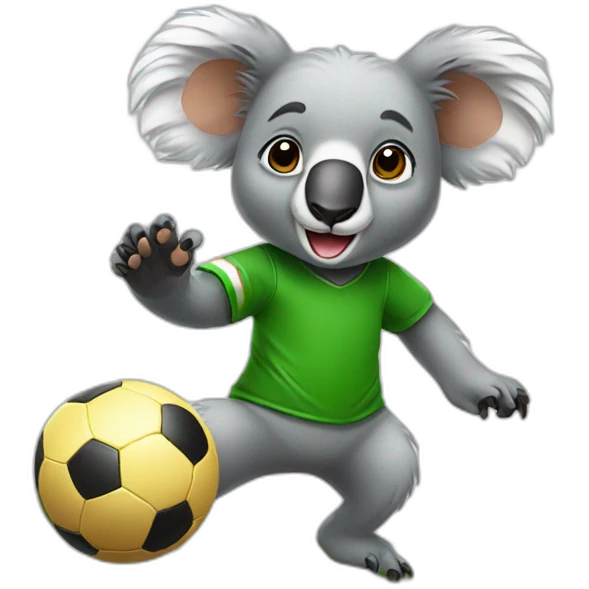 koala playing soccer emoji