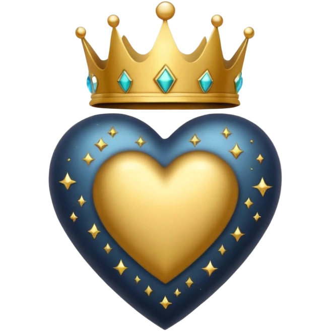 heart with a dark star and crown emoji