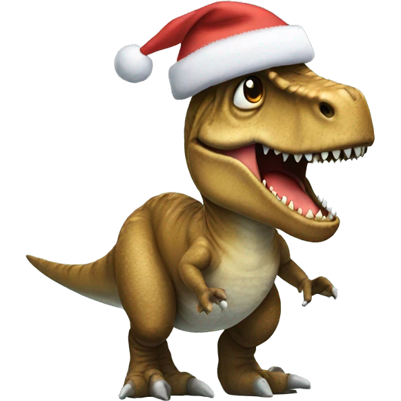 T-rex doing a christmas in winter  emoji