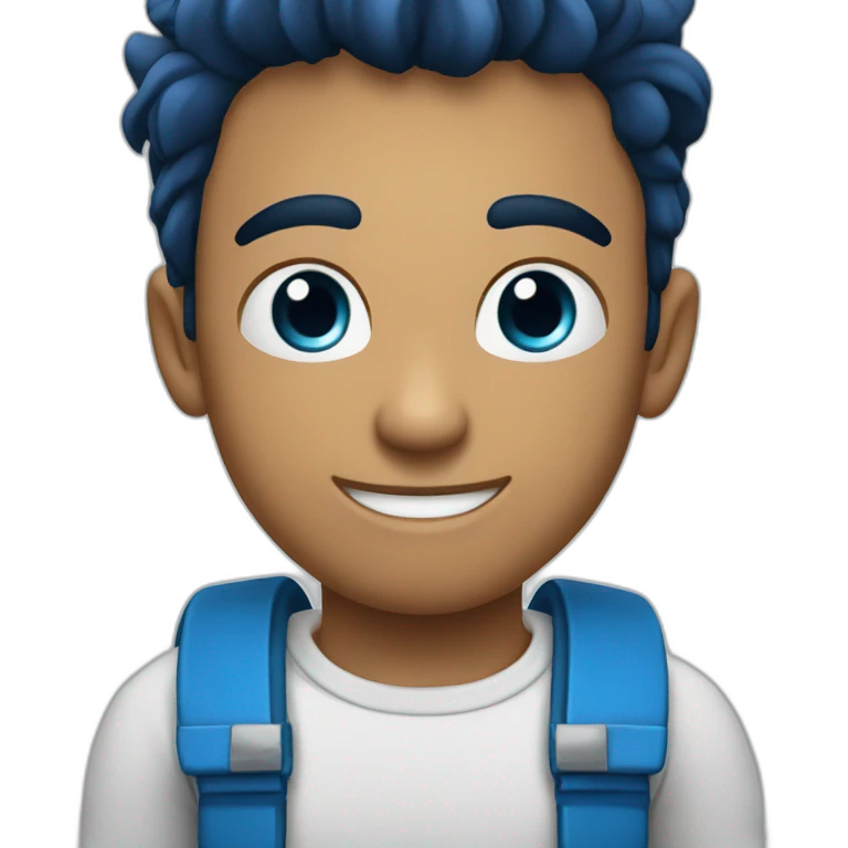 chico joven con ojos azules y pelo cresta levantando el pulgar emoji