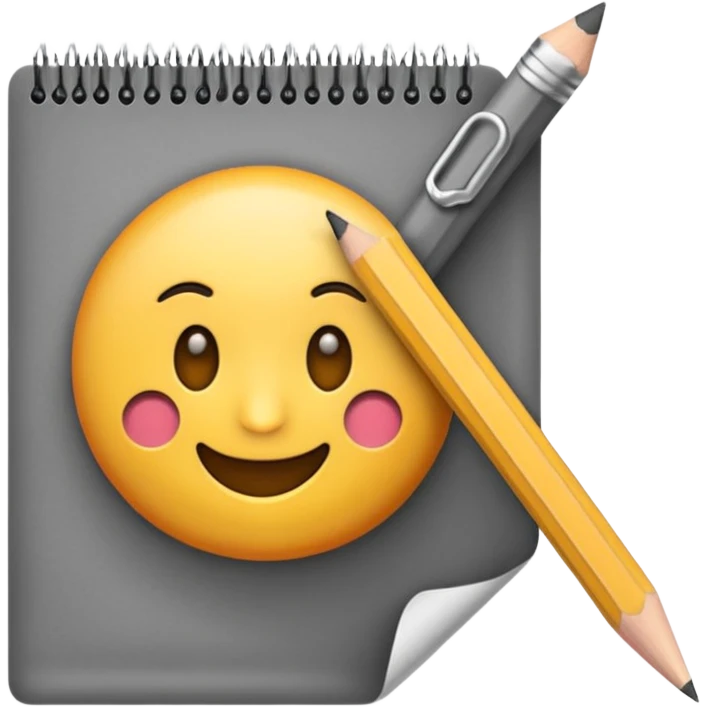 Emoji pencil writing on paper emoji
