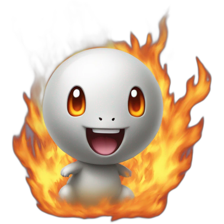 Pokemon in a burning room emoji