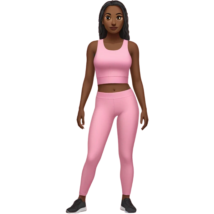 pink crop top and leggings set no body emoji