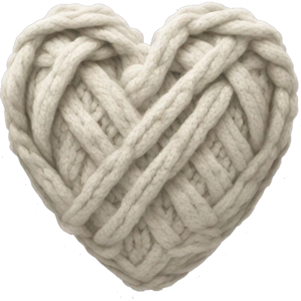 Cable knit heart  emoji