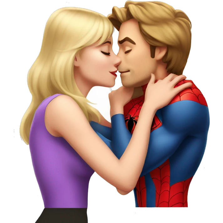 gwen Stacy kissing Spiderman emoji