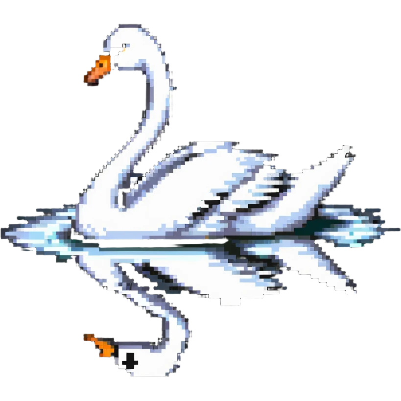 elegant swan floating on water emoji