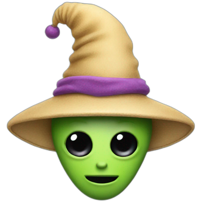 Alien wearing a hat emoji