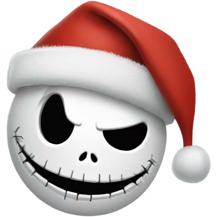 Jack skellington wearing Santa hat emoji