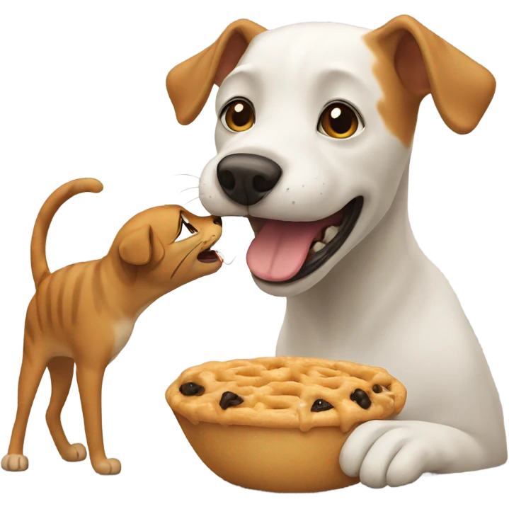 Cat eating dog emoji