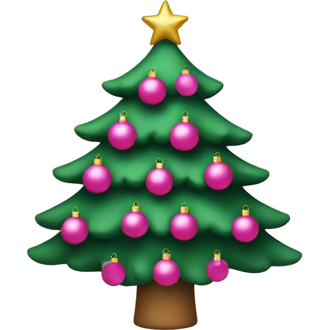 Christmas tree with pink ornaments  emoji