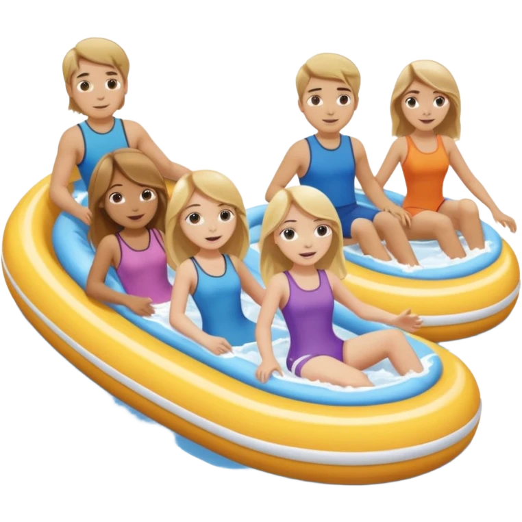 2 girls and 2 guys on the lazy river waterslide. 1 girl and 1 guy have blonde hair and 1 girl and 1 guy have brown. we are all very pale emoji