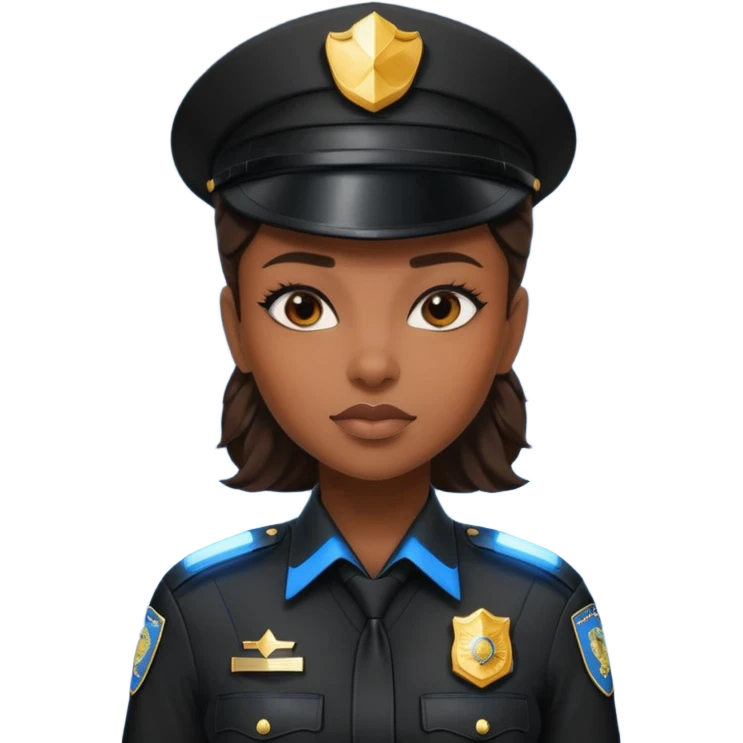 Futuristic black woman cop emoji