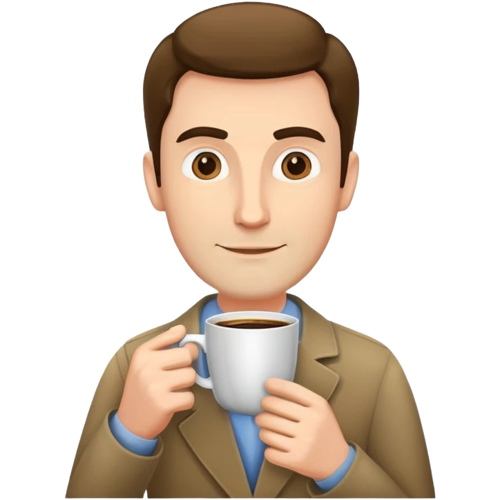 Tall man with coffee emoji