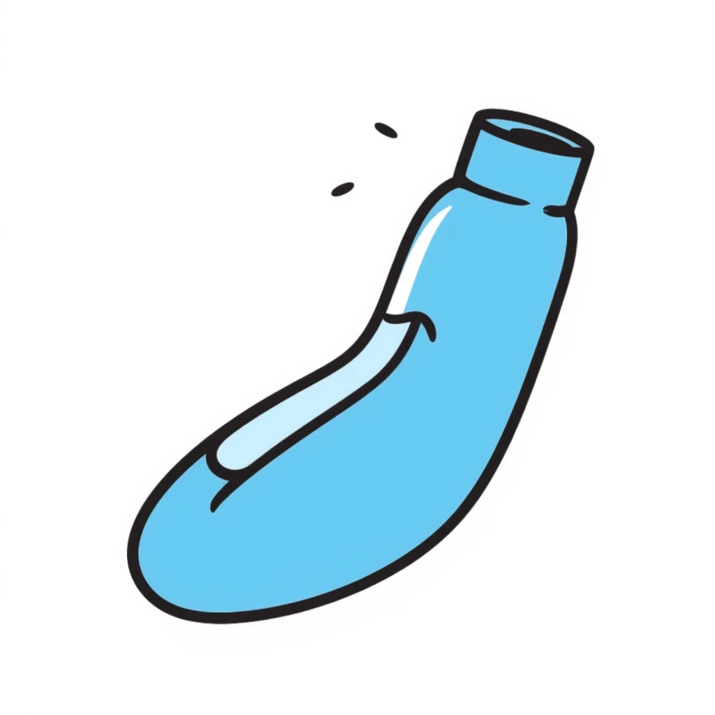 Hand-drawn simple blue VO2 max mouthpiece for exercise testing emoji