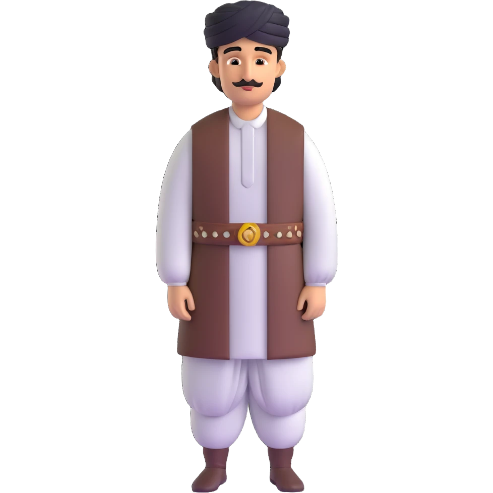 Kurdish man with traditional shal u shapik outfit emoji