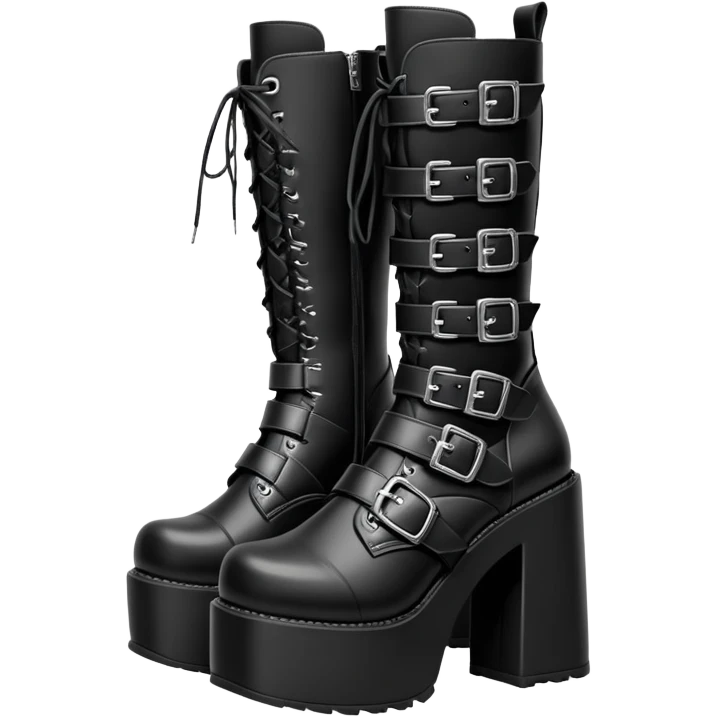 Black edgy gothic aesthetic boots emoji
