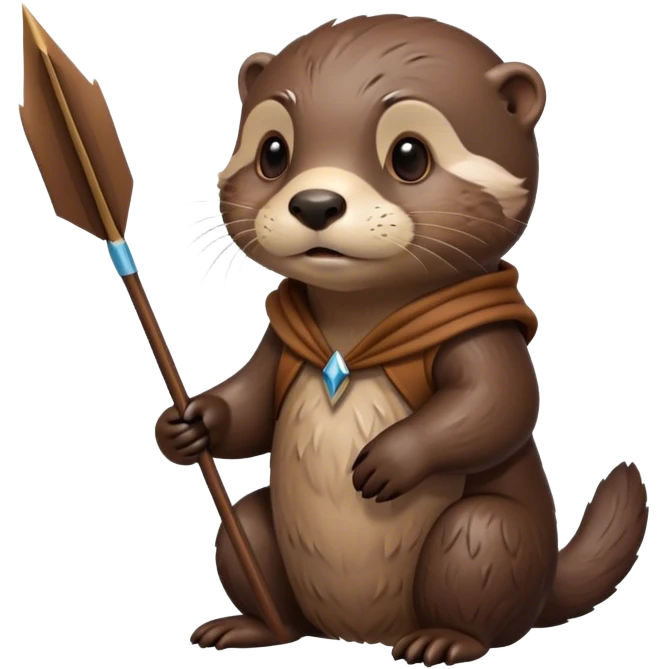 an otter who holds an arrow show to the left emoji
