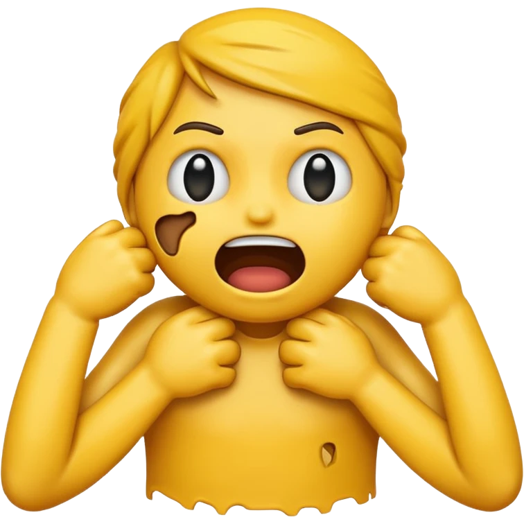 emoji strangling itself with its own hands emoji