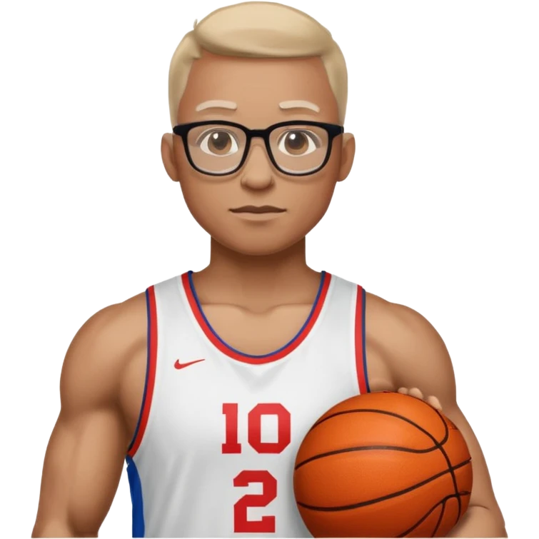 athlete with eyeglass with basketball shirt please give 4 different emoji emoji