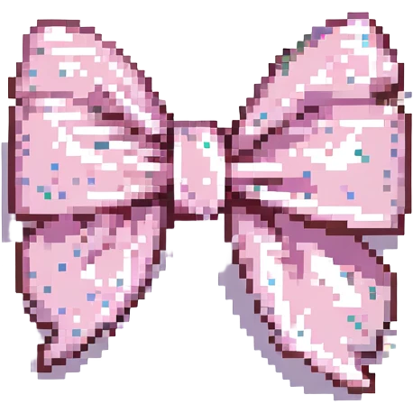 pink bow with sparkles emoji