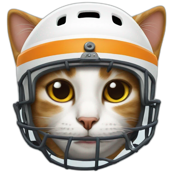 cat with a hockey helmet emoji